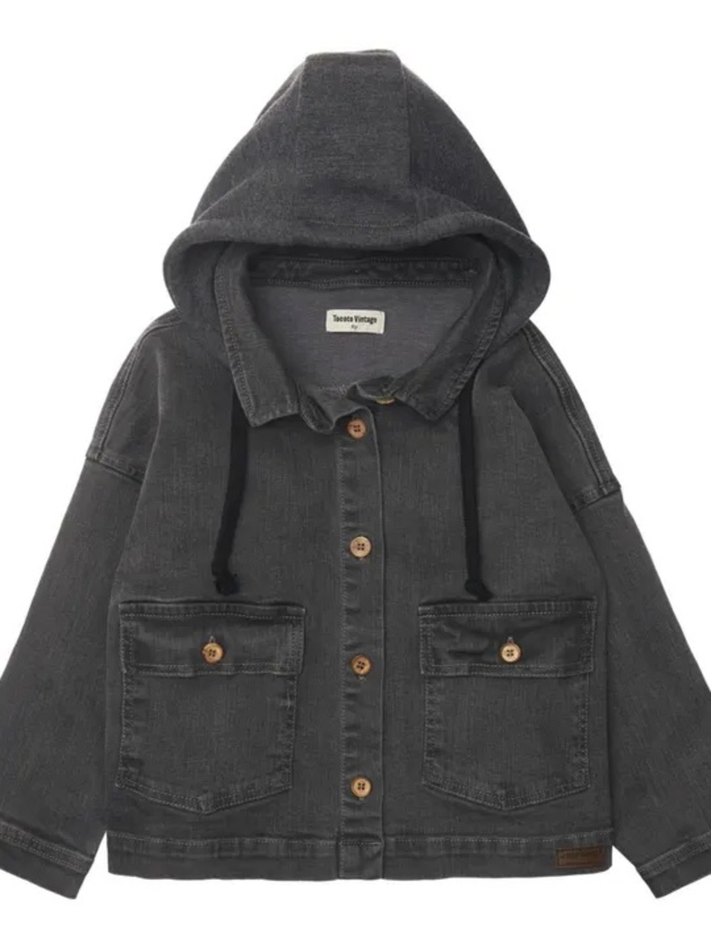 New Boys Tocoto Vintage Gray Hooded Denim Jacket